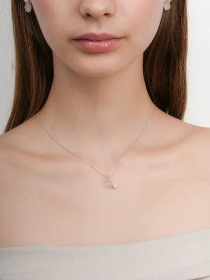 Carved Peony Necklace S925 Silver Rhodium (3) – Mondays Made Flower & Birthstone Jewelry Singapore