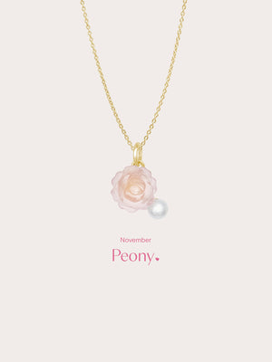 Carved Peony Necklace 18K Gold (5) – Mondays Made Flower & Birthstone Jewelry Singapore