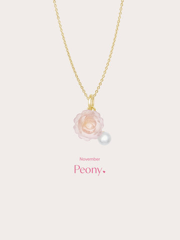 Carved Peony Necklace 18K Gold (5) – Mondays Made Flower & Birthstone Jewelry Singapore