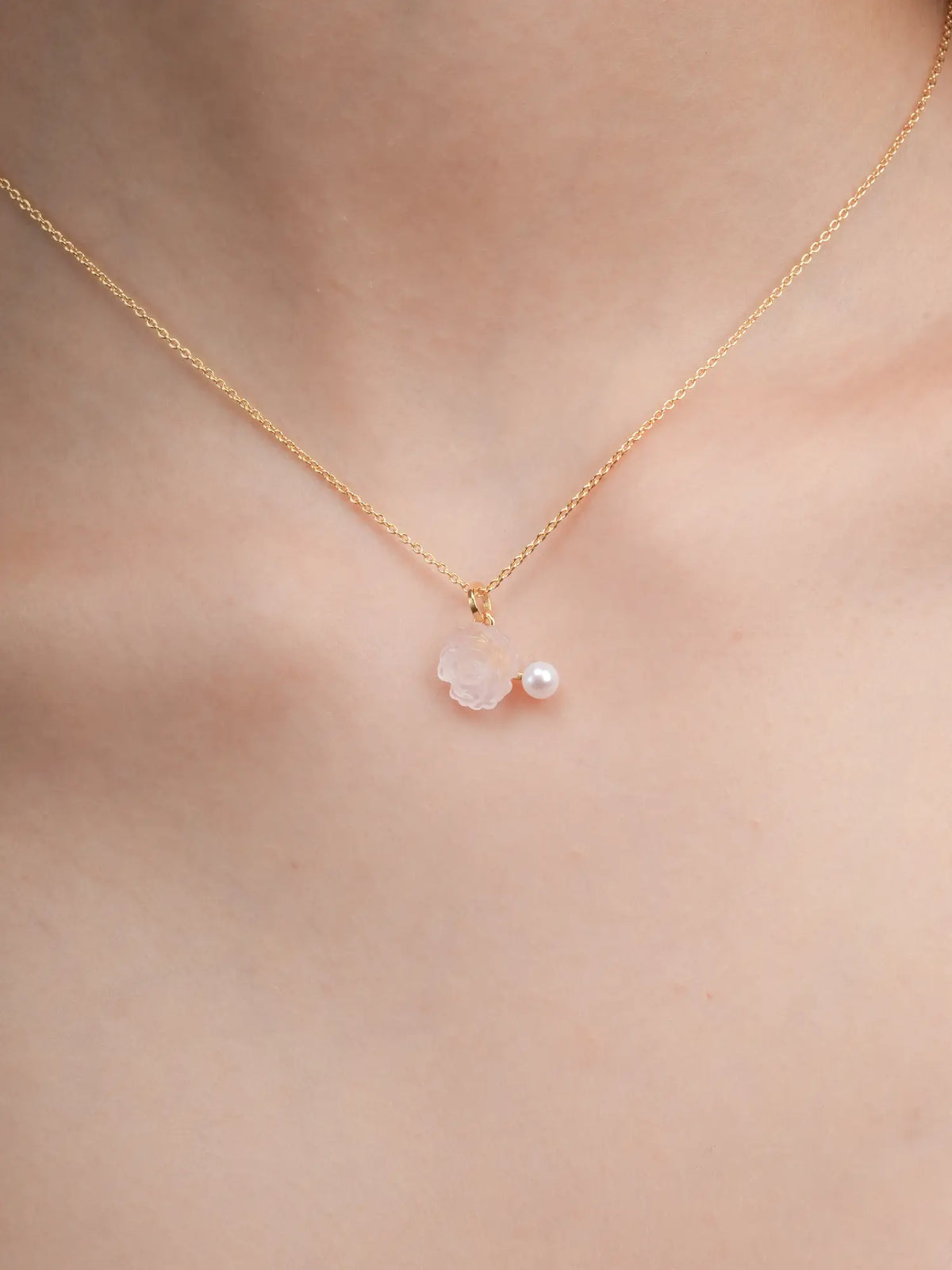 Carved Peony Necklace 18K Gold (2) – Mondays Made Flower & Birthstone Jewelry Singapore