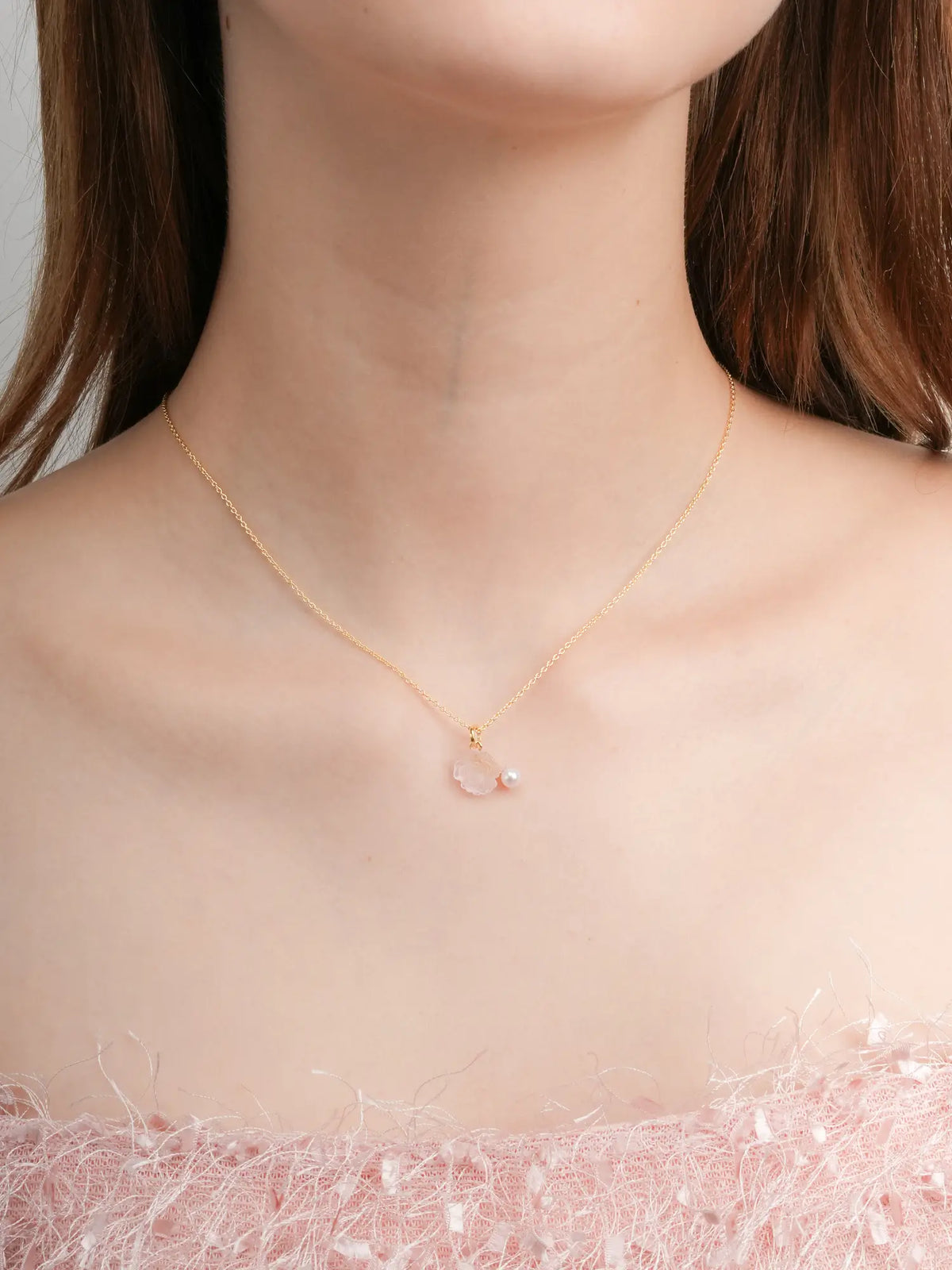 Carved Peony Necklace 18K Gold (3) – Mondays Made Flower & Birthstone Jewelry Singapore