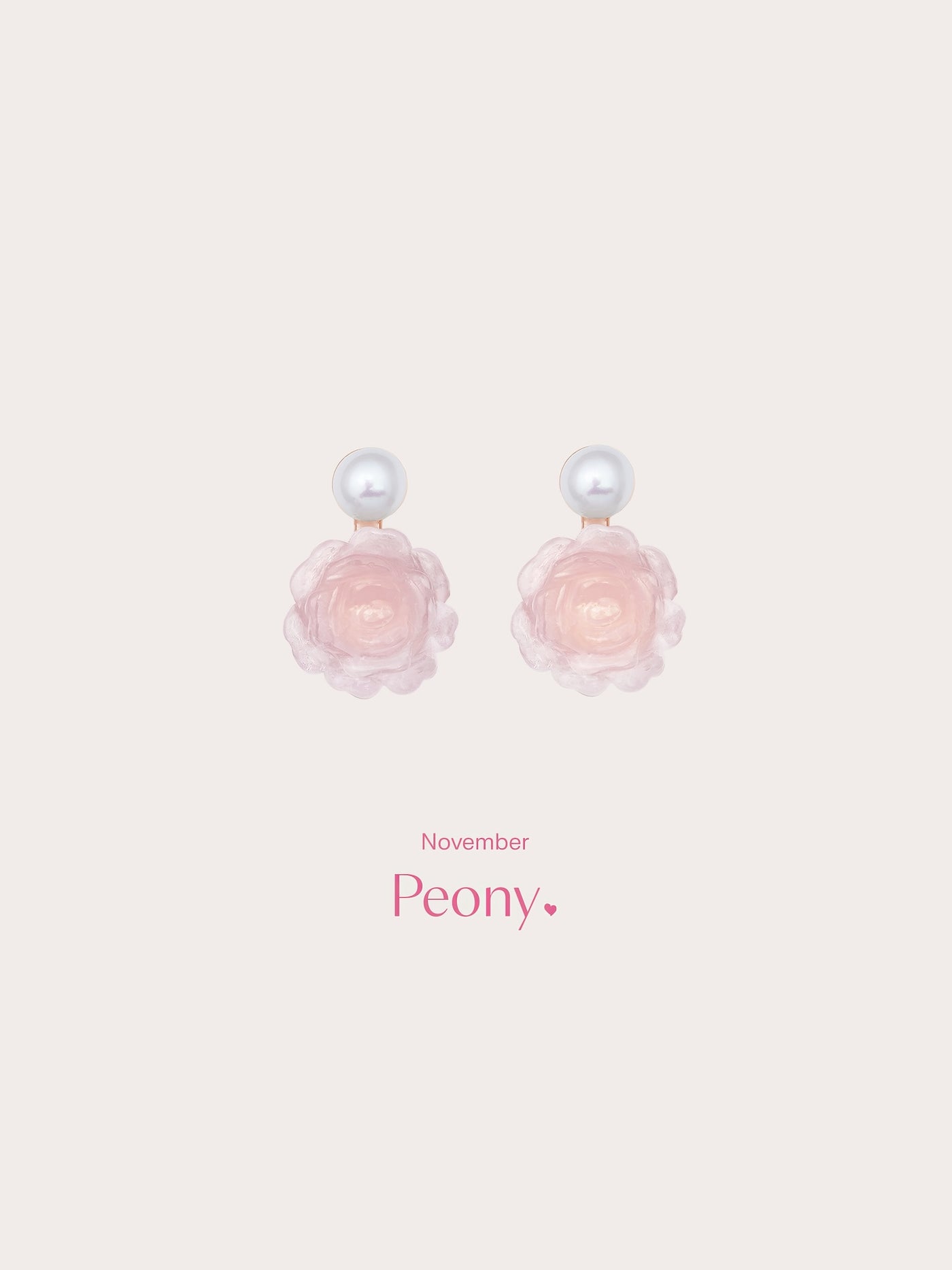 Carved Peony Stud Earrings 18K Rose Gold (5) – Mondays Made Flower & Birthstone Jewelry Singapore