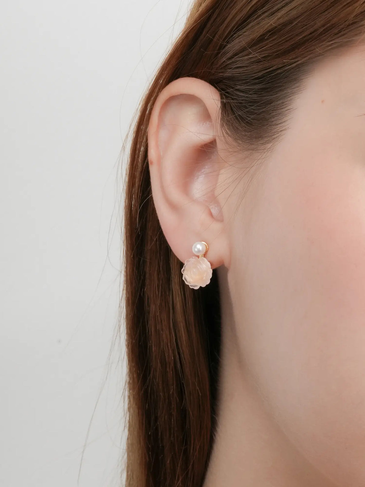 Carved Peony Stud Earrings 18K Gold (3) – Mondays Made Flower & Birthstone Jewelry Singapore