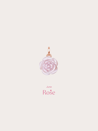 Carved Pink Rose Charm 18K Rose Gold (4) – Mondays Made Flower & Birthstone Jewelry Singapore