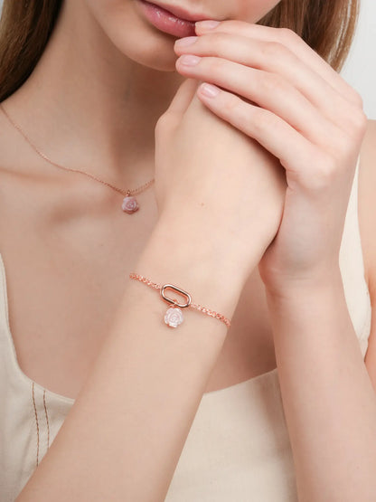 Carved Pink Rose Charm 18K Rose Gold (2) – Mondays Made Flower & Birthstone Jewelry Singapore