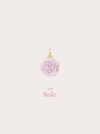 Carved Pink Rose Charm 18K Gold (3) – Mondays Made Flower & Birthstone Jewelry Singapore