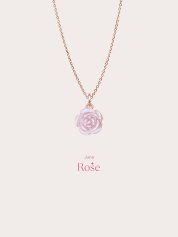 Carved Pink Rose Necklace 18K Rose Gold (5) – Mondays Made Flower & Birthstone Jewelry Singapore