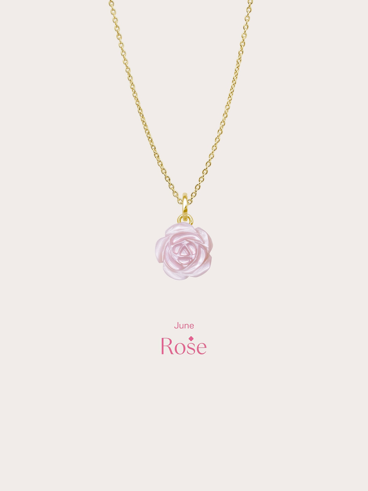Carved Pink Rose Necklace 18K Gold (4) – Mondays Made Flower & Birthstone Jewelry Singapore