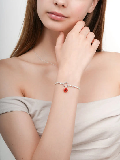 Carved Poppy Charm S925 Silver Rhodium (2) – Mondays Made Flower & Birthstone Jewelry Singapore