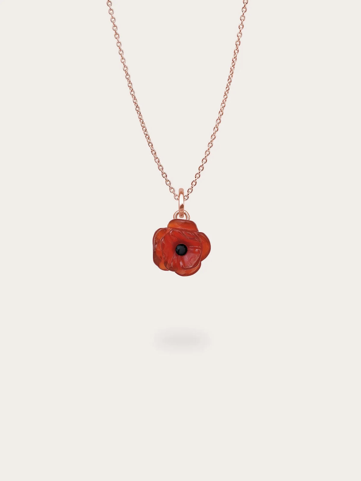Carved Poppy Necklace and Earrings Set