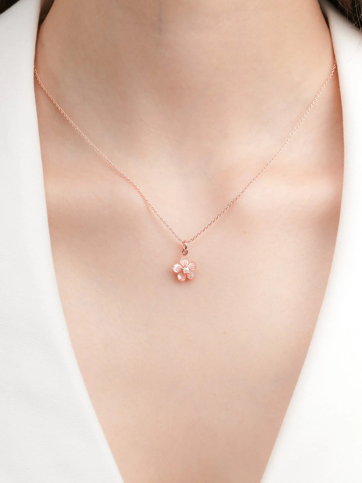 Carved Sakura Necklace