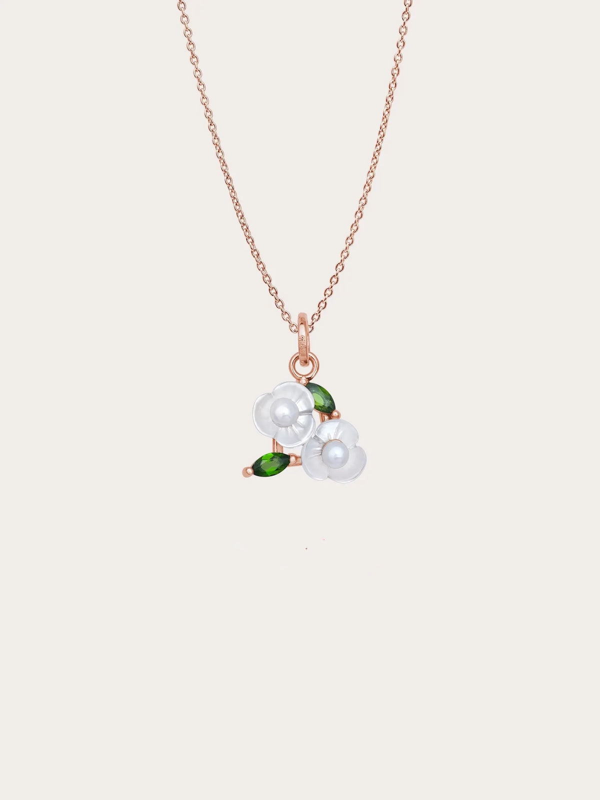 Carved Snowdrop Necklace and Earrings Set