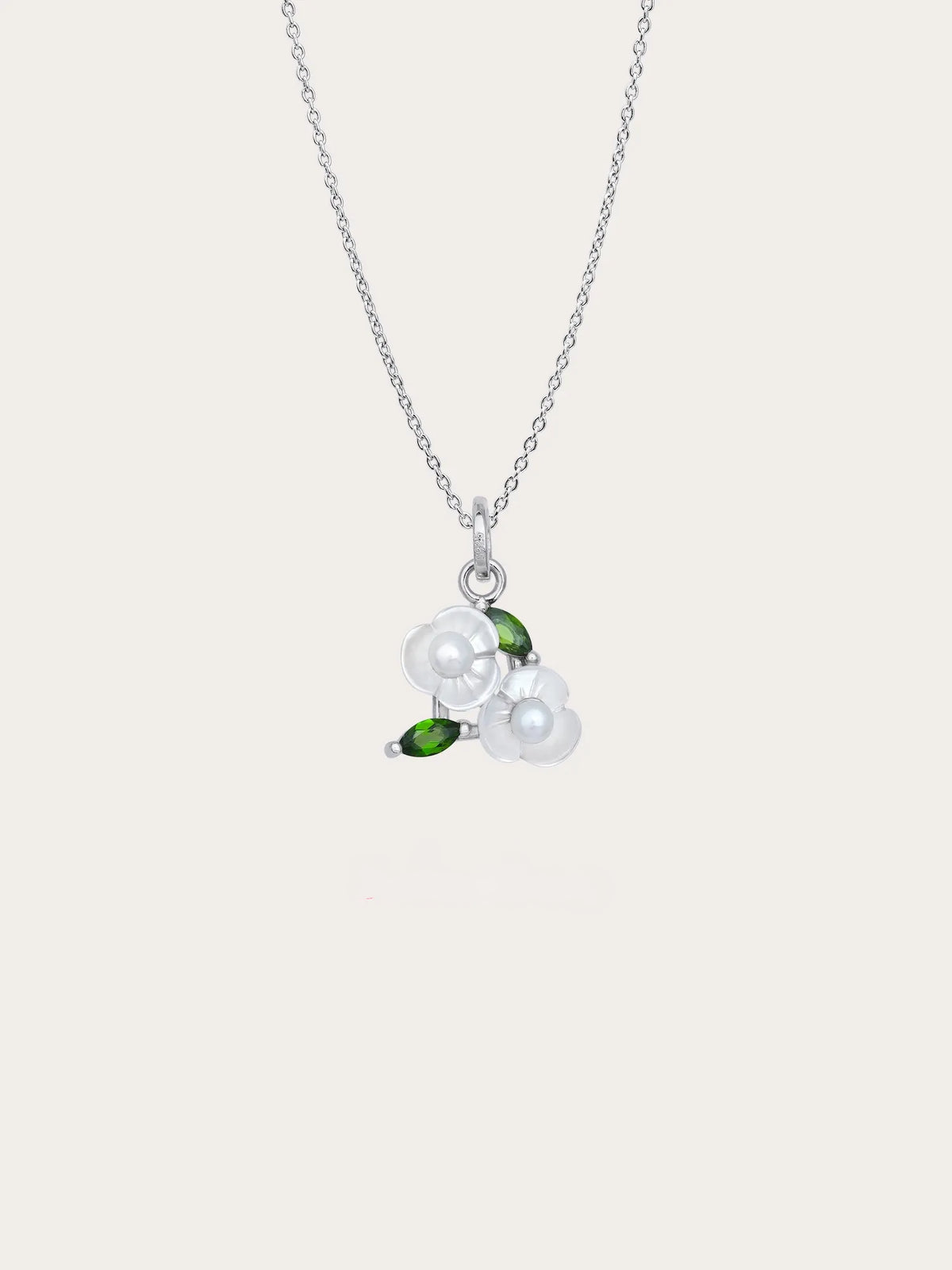 Carved Snowdrop Necklace and Earrings Set