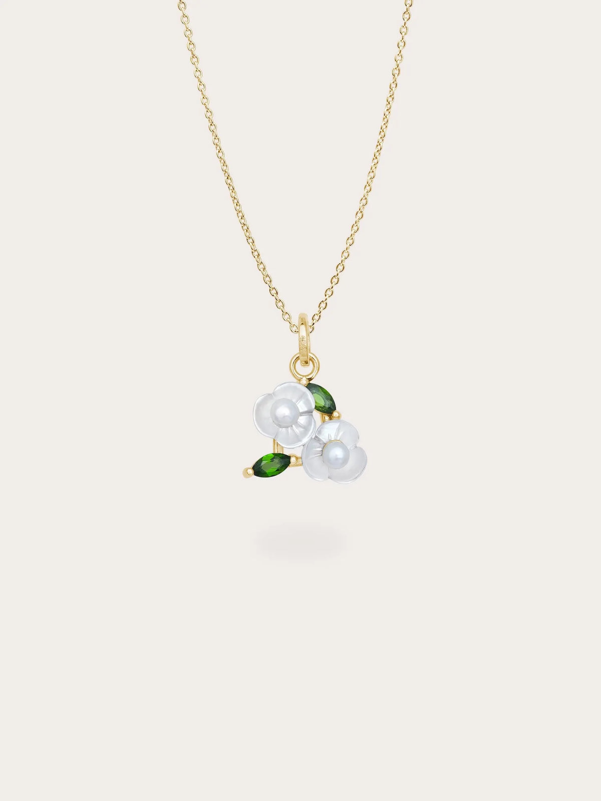Carved Snowdrop Necklace and Earrings Set