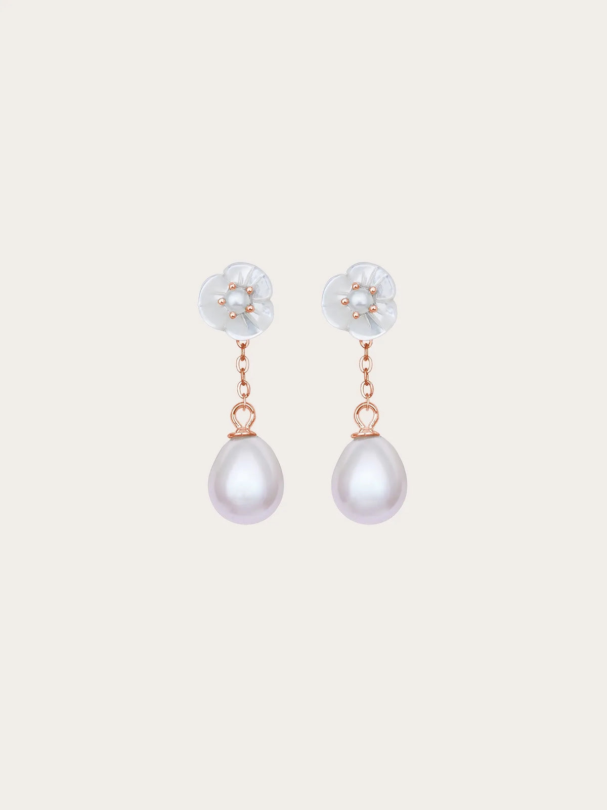 Carved Snowdrop Necklace and Earrings Set