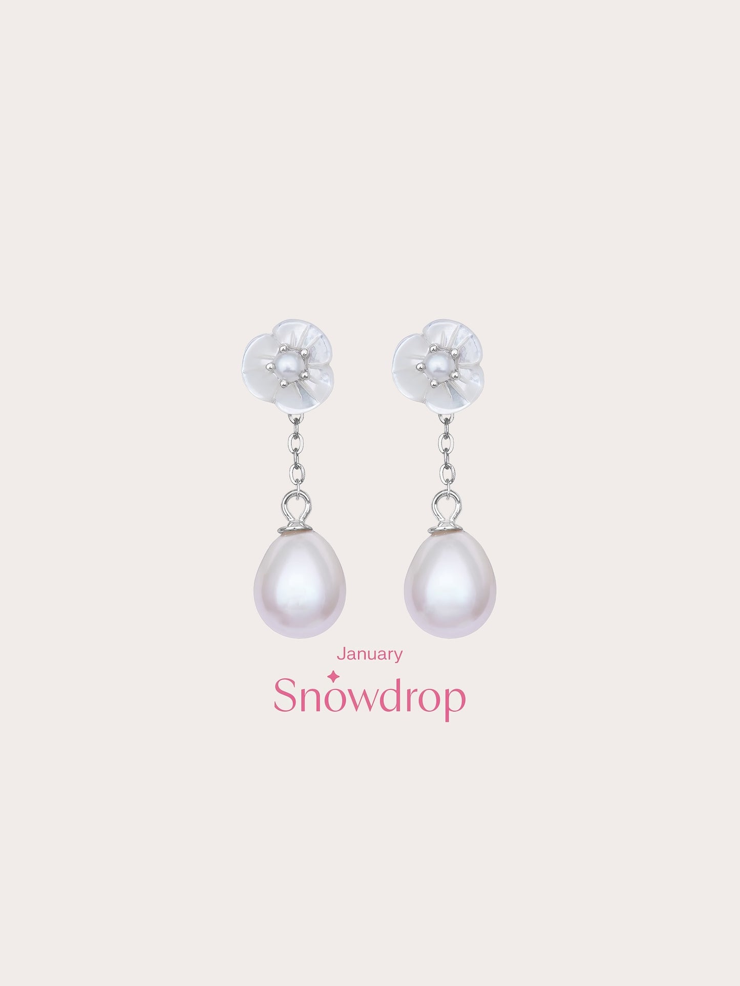Carved Snowdrop Drop Earrings