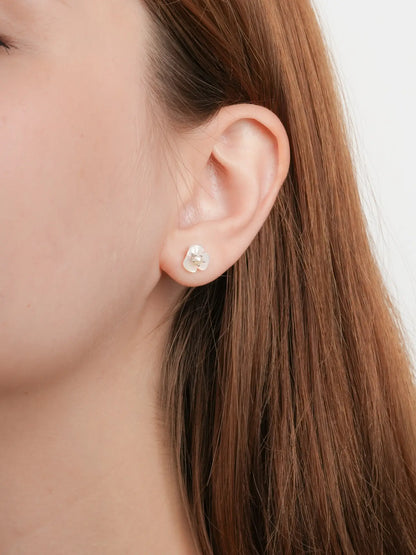 Carved Snowdrop Drop Earrings S925 Silver Rhodium (6) – Mondays Made Flower & Birthstone Jewelry Singapore