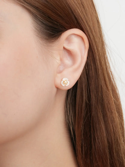 Carved Snowdrop Drop Earrings 18K Gold (4) – Mondays Made Flower & Birthstone Jewelry Singapore