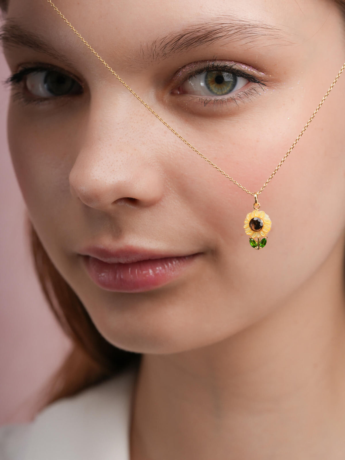 Carved Sunflower Necklace 18K Gold (2) – Mondays Made Flower & Birthstone Jewelry Singapore
