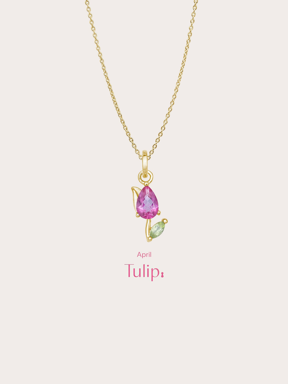 Carved Tulip Necklace 18K Gold – Mondays Made Flower & Birthstone Jewelry Singapore