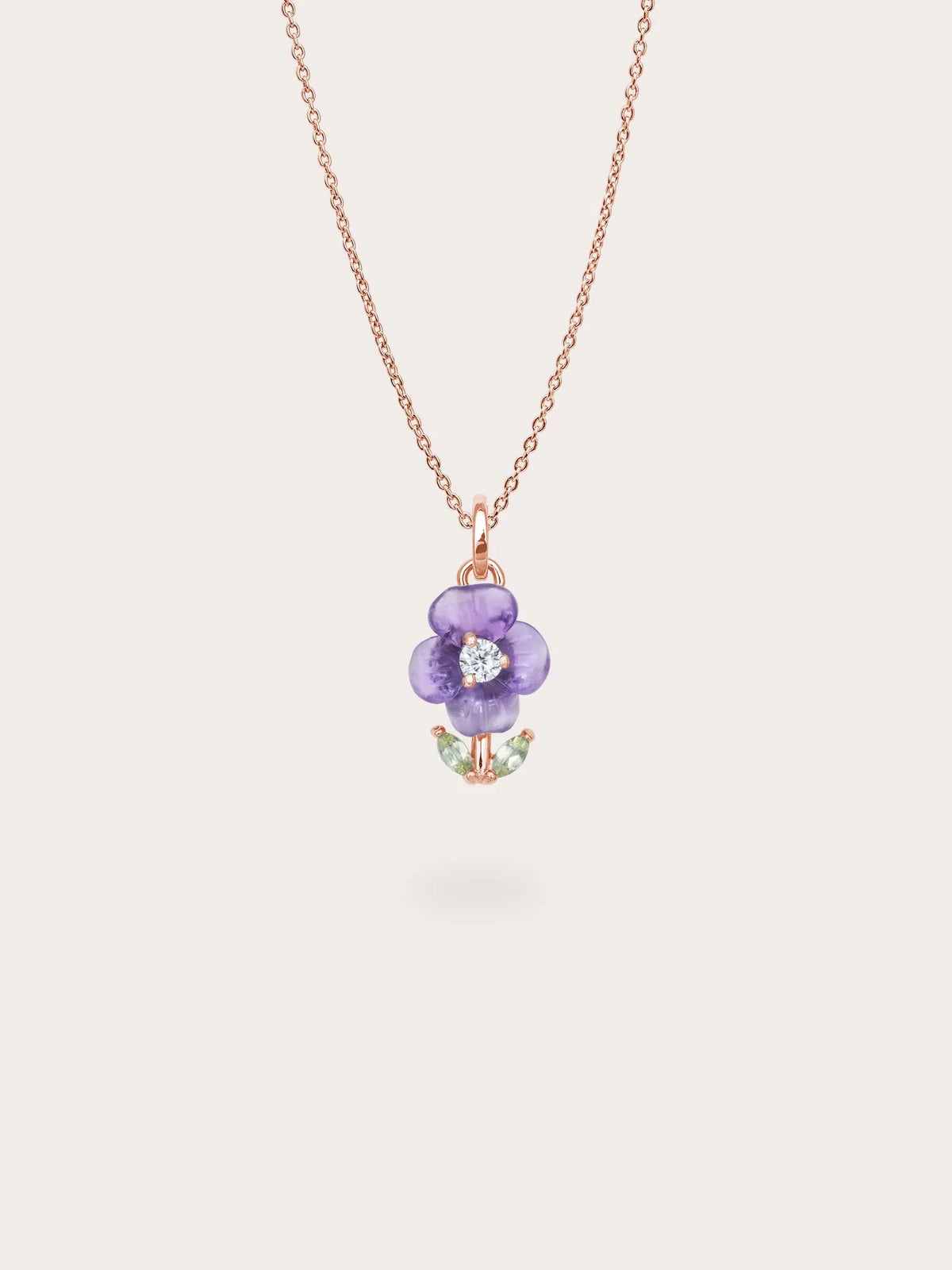 Carved Violet Necklace and Earrings Set