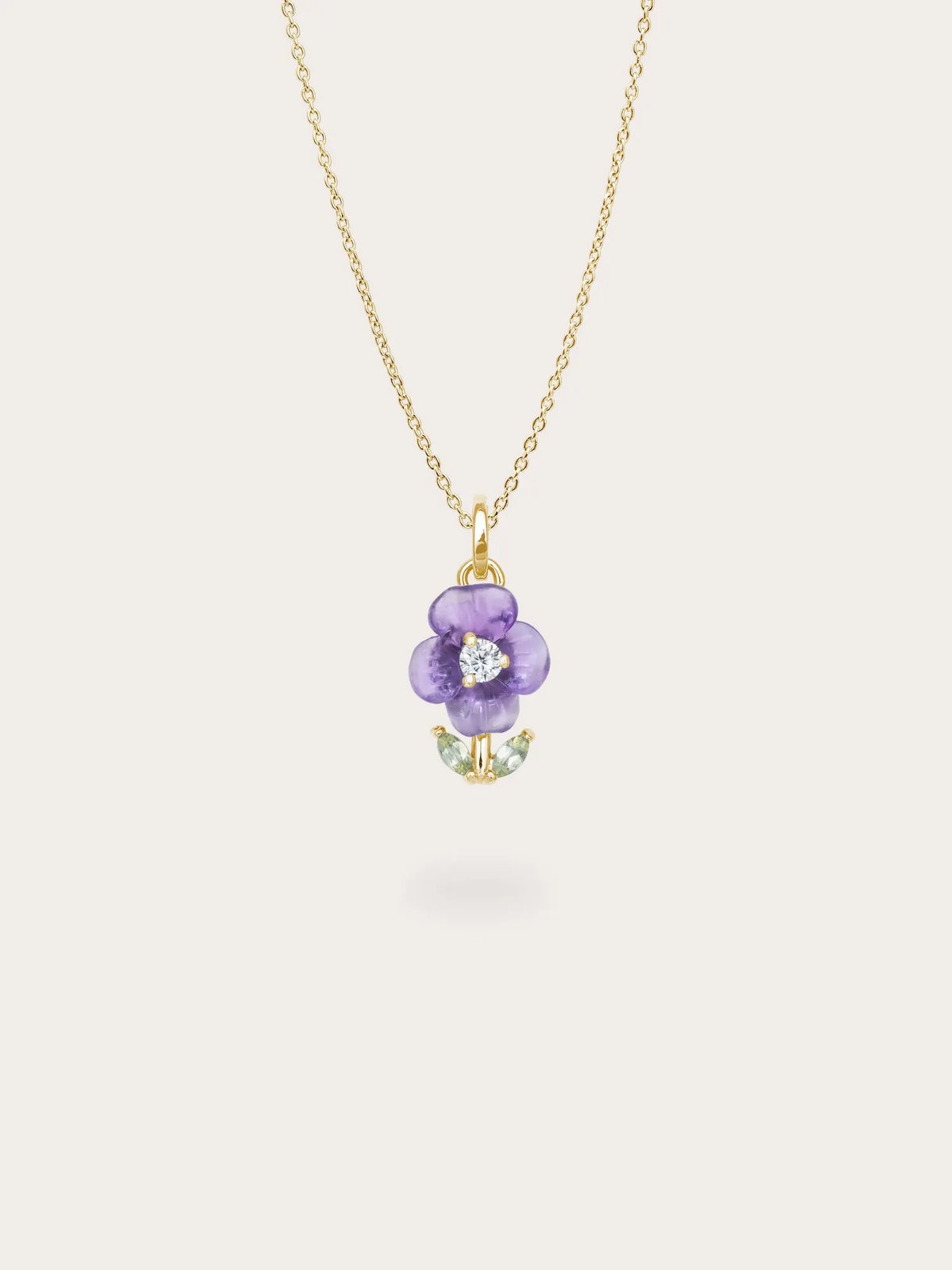 Carved Violet Necklace and Earrings Set