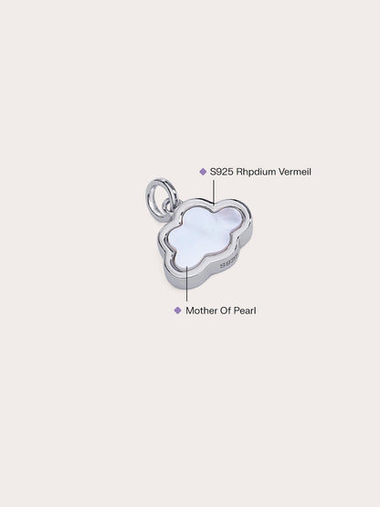 Cloud Charm S925 Silver Rhodium Side (2) – Mondays Made Flower & Birthstone Jewelry Singapore