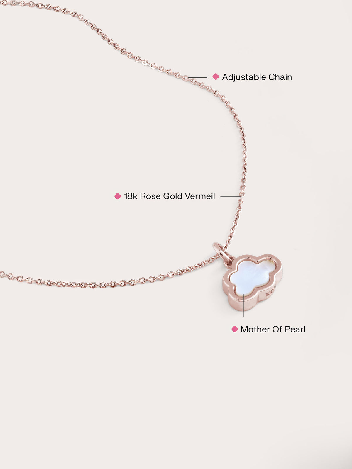 Cloud Necklace 18K Rose Gold Flat (2) – Mondays Made Flower & Birthstone Jewelry Singapore