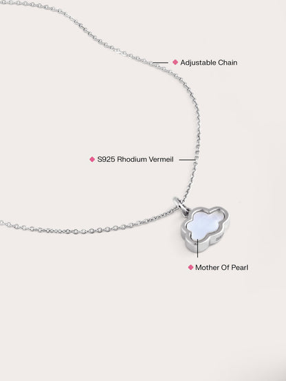 Cloud Necklace S925 Silver Rhodium Flat (2) – Mondays Made Flower & Birthstone Jewelry Singapore