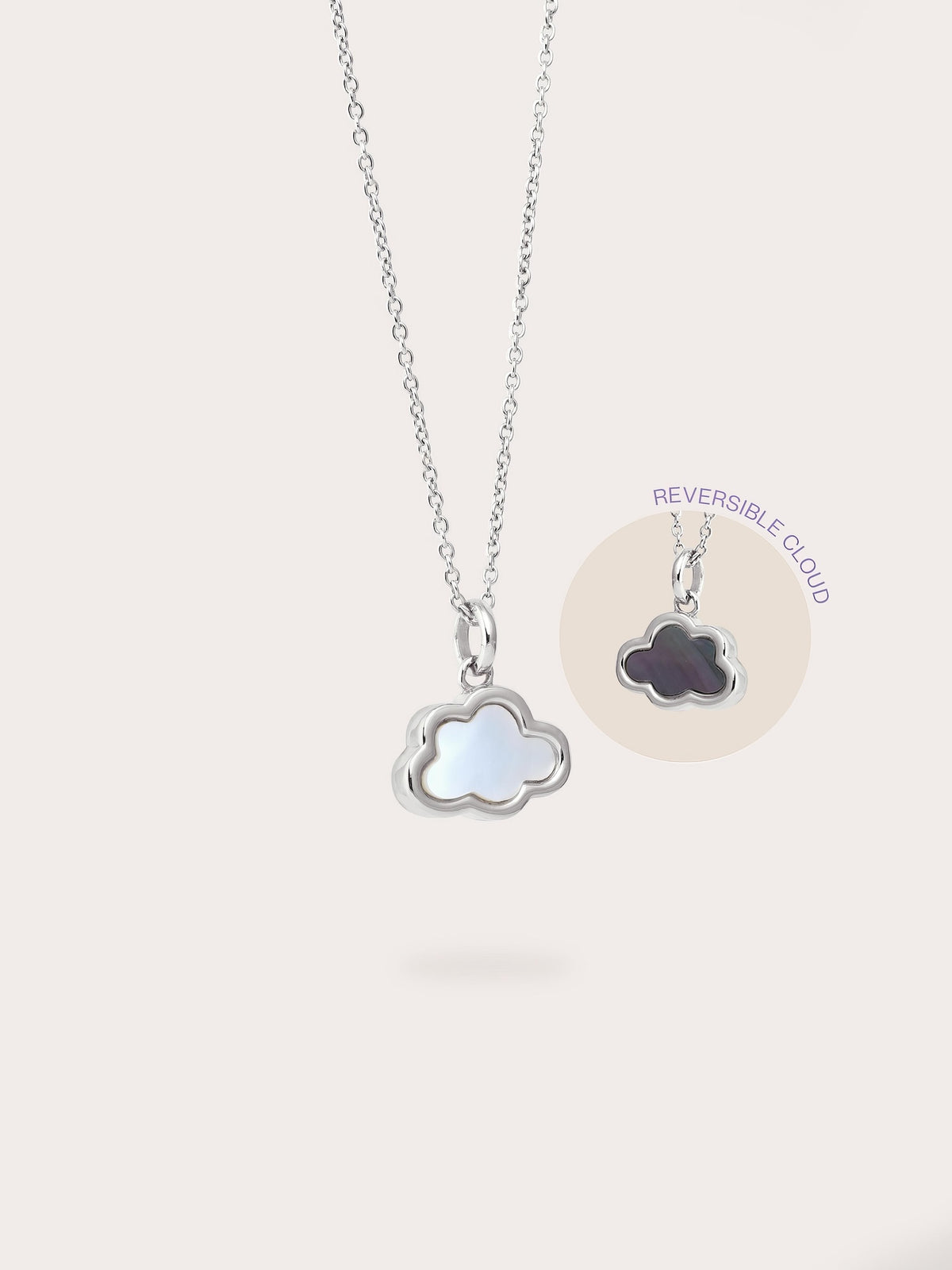 Cloud Necklace S925 Silver Rhodium Frontv2 (2) – Mondays Made Flower & Birthstone Jewelry Singapore