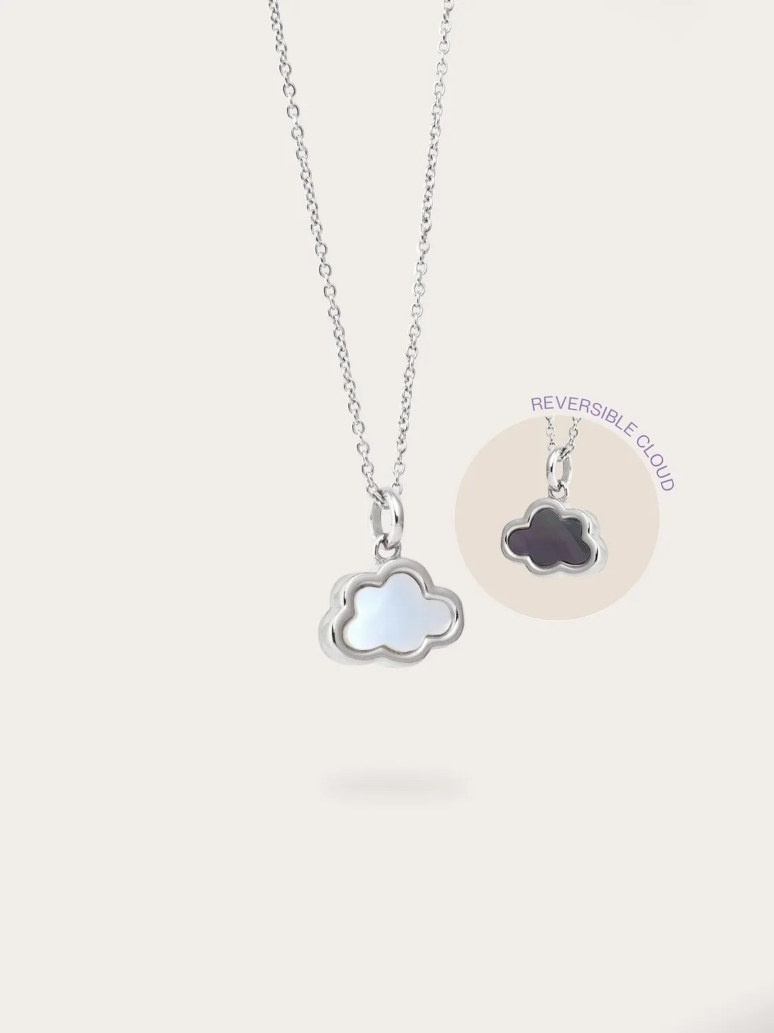 Mother of Pearl Cloud Reversible Necklace