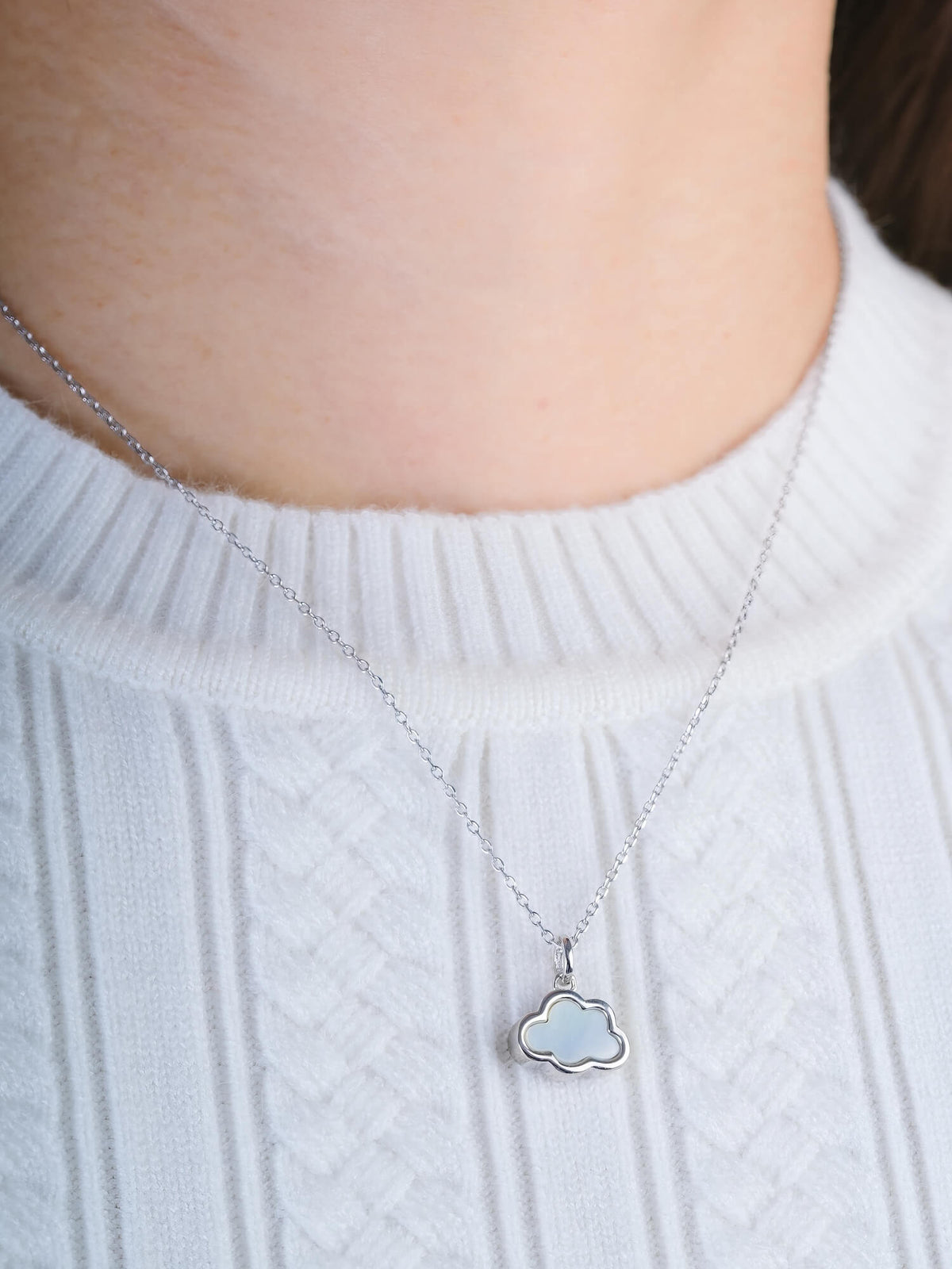Cloud Necklace S925 Silver Rhodium (4) – Mondays Made Flower & Birthstone Jewelry Singapore