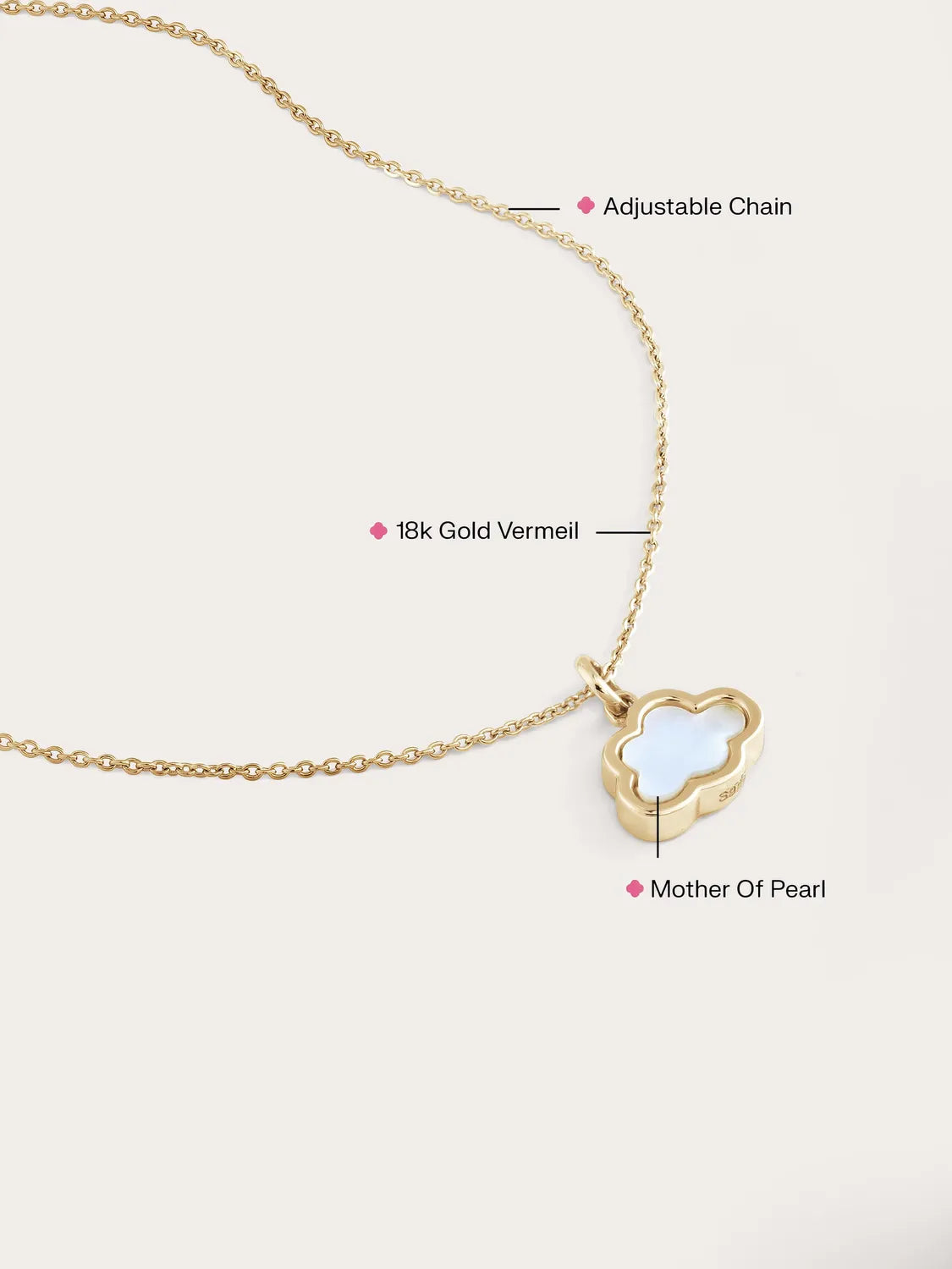 Mother of Pearl Cloud Reversible Necklace