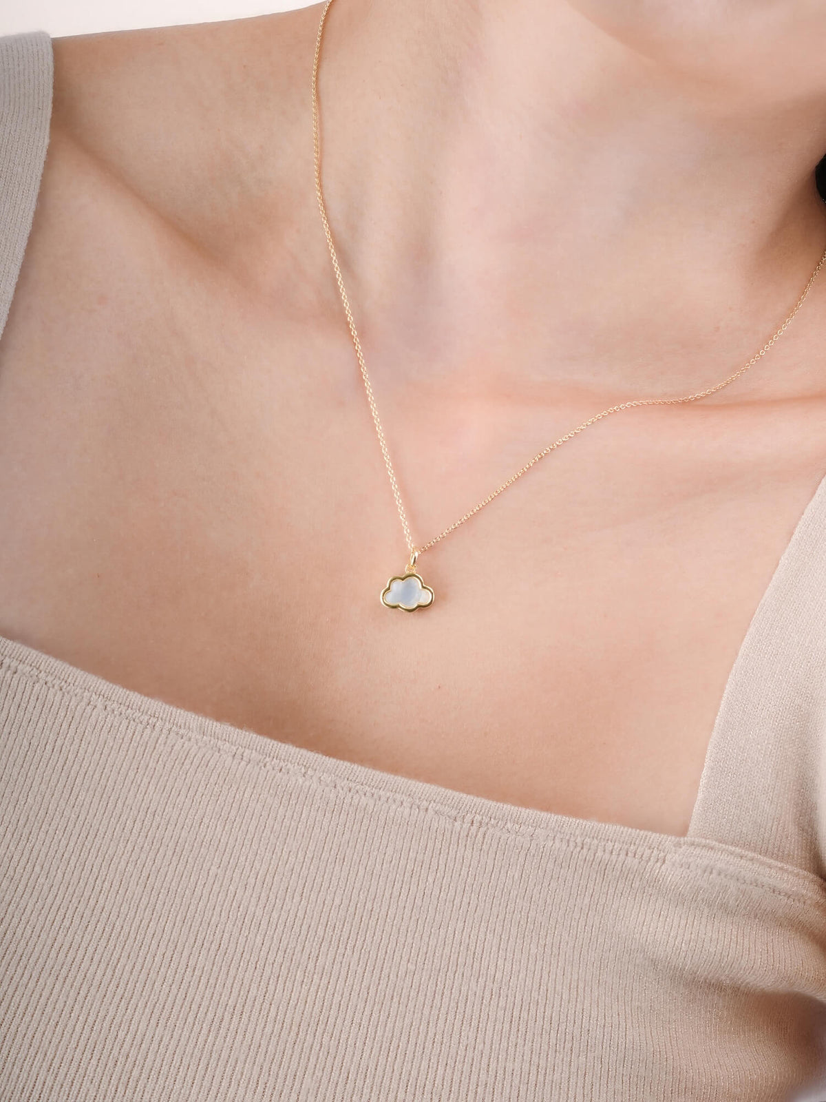 Cloud Necklace 18K Gold (6) – Mondays Made Flower & Birthstone Jewelry Singapore