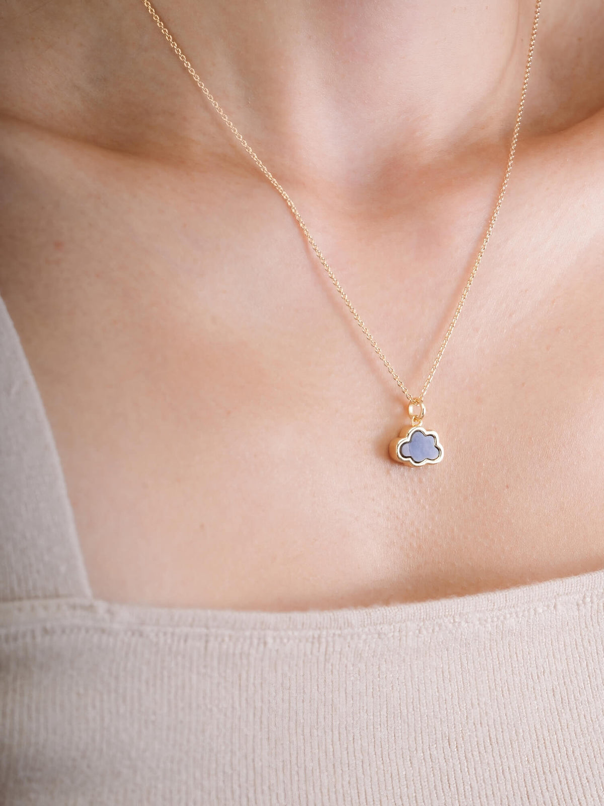 Cloud Necklace 18K Gold (5) – Mondays Made Flower & Birthstone Jewelry Singapore
