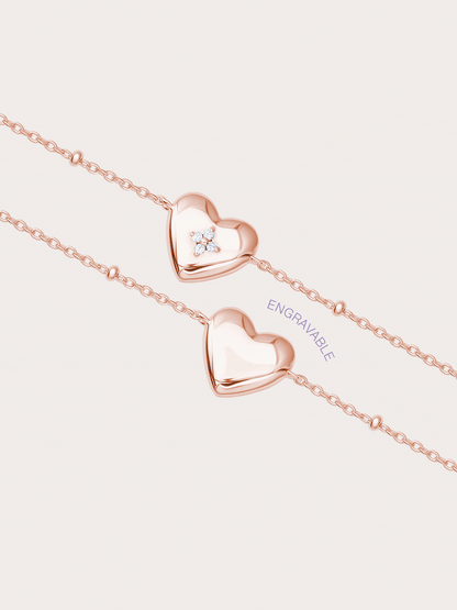 Clover Heart Bracelet 18K Rose Gold Gif (1) – Mondays Made Flower & Birthstone Jewelry Singapore