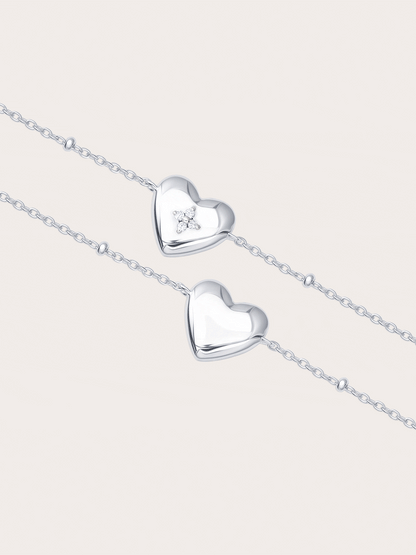 Clover Heart Bracelet S925 Silver Rhodium Gif (1) – Mondays Made Flower & Birthstone Jewelry Singapore