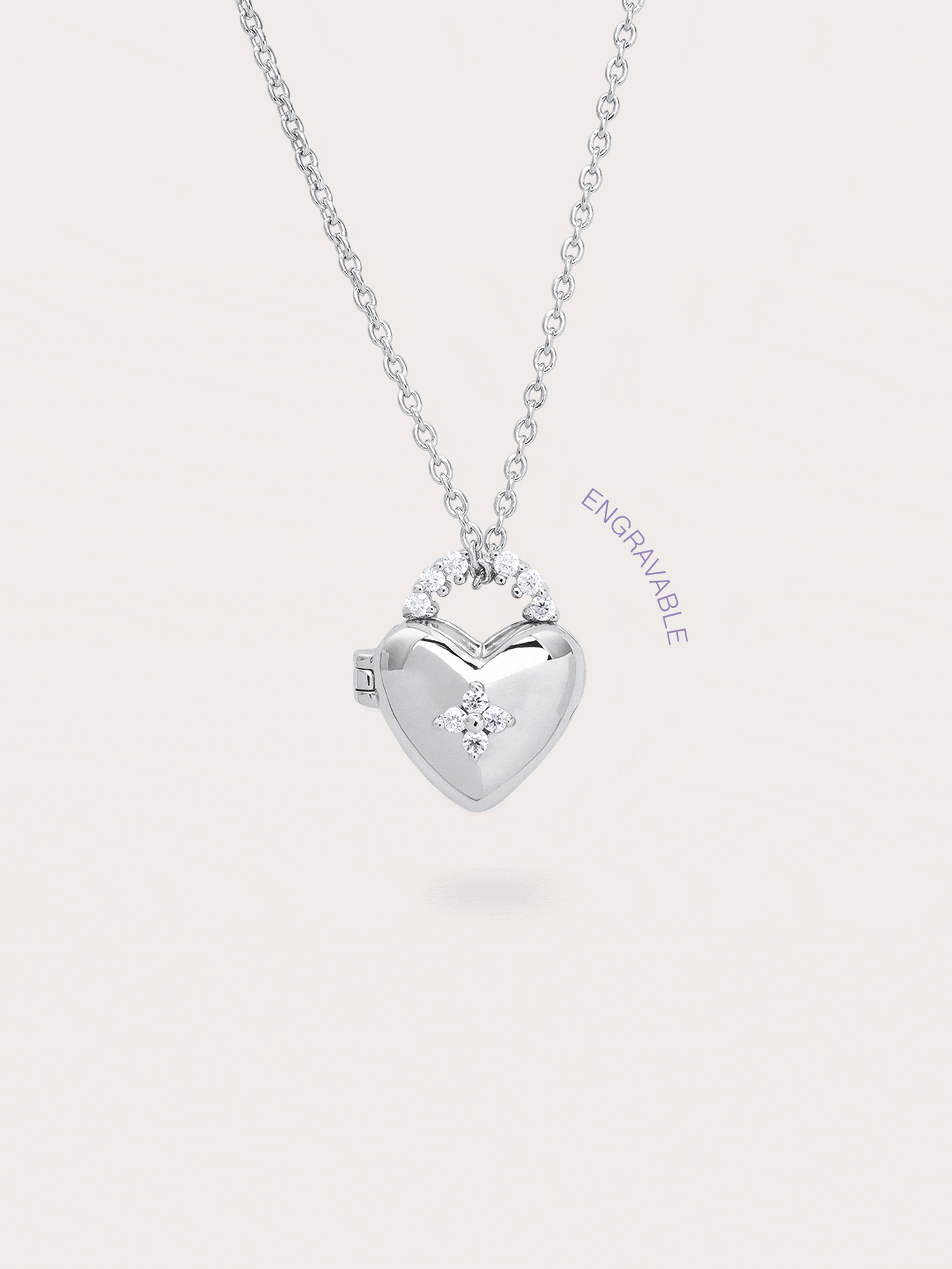 Clover Heart Locket Necklace