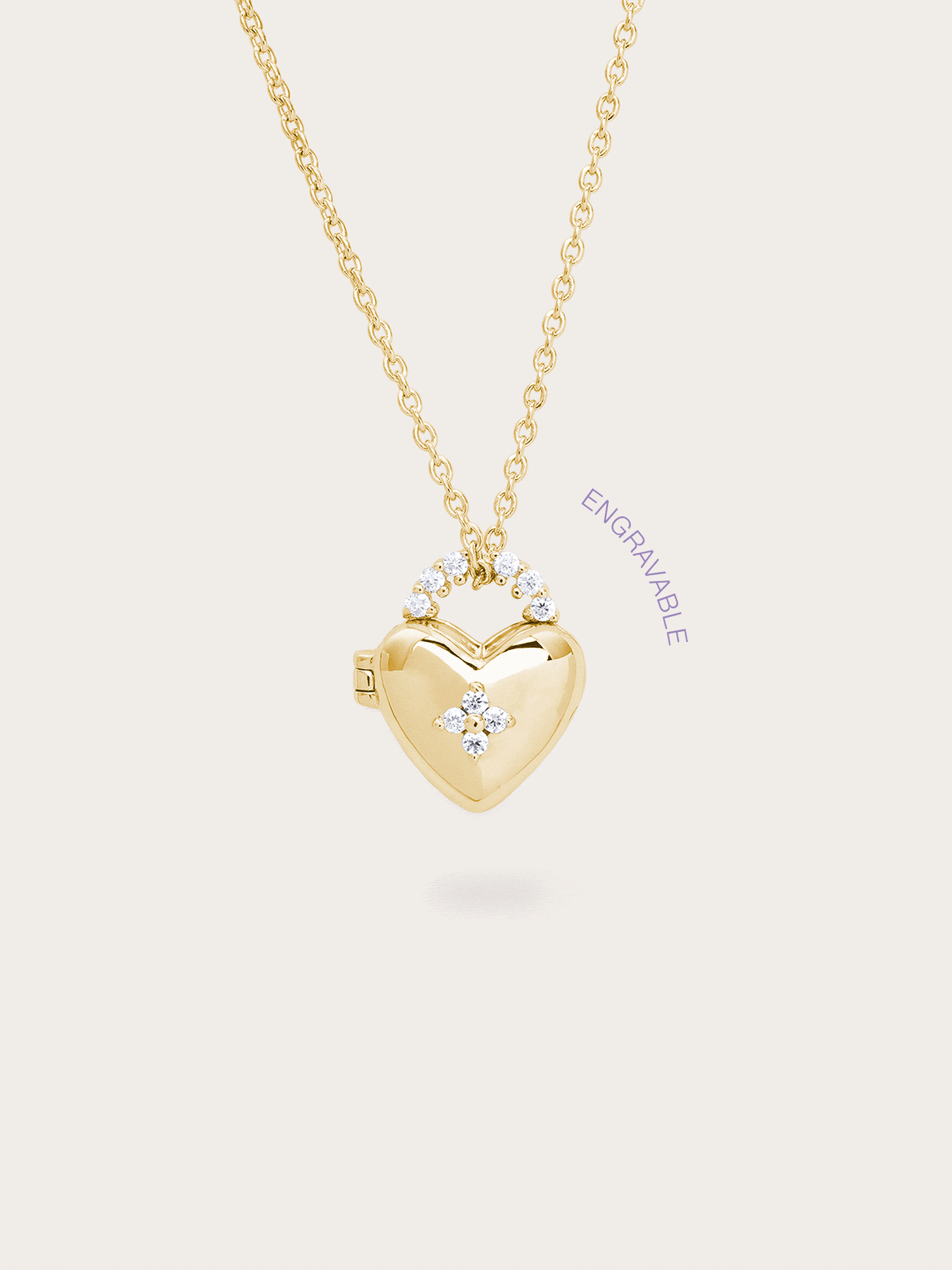 Clover Heart Locket Necklace
