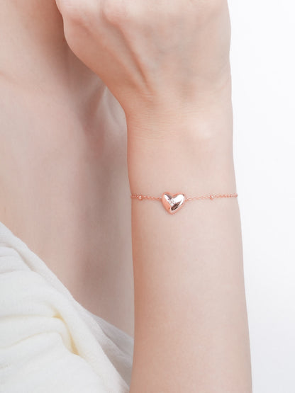 Clover Heart Bracelet 18K Rose Gold (4) – Mondays Made Flower & Birthstone Jewelry Singapore