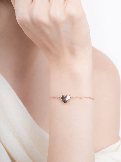 Clover Heart Bracelet 18K Rose Gold (2) – Mondays Made Flower & Birthstone Jewelry Singapore