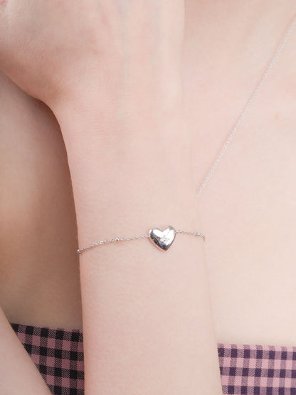 Clover Heart Bracelet S925 Silver Rhodium (6) – Mondays Made Flower & Birthstone Jewelry Singapore