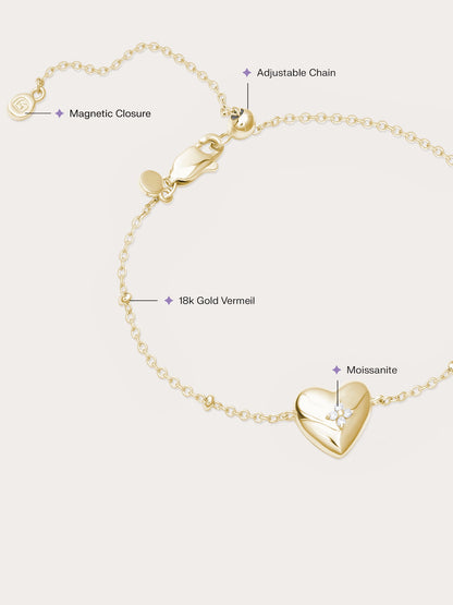 Clover Heart Bracelet 18K Gold (4) – Mondays Made Flower & Birthstone Jewelry Singapore