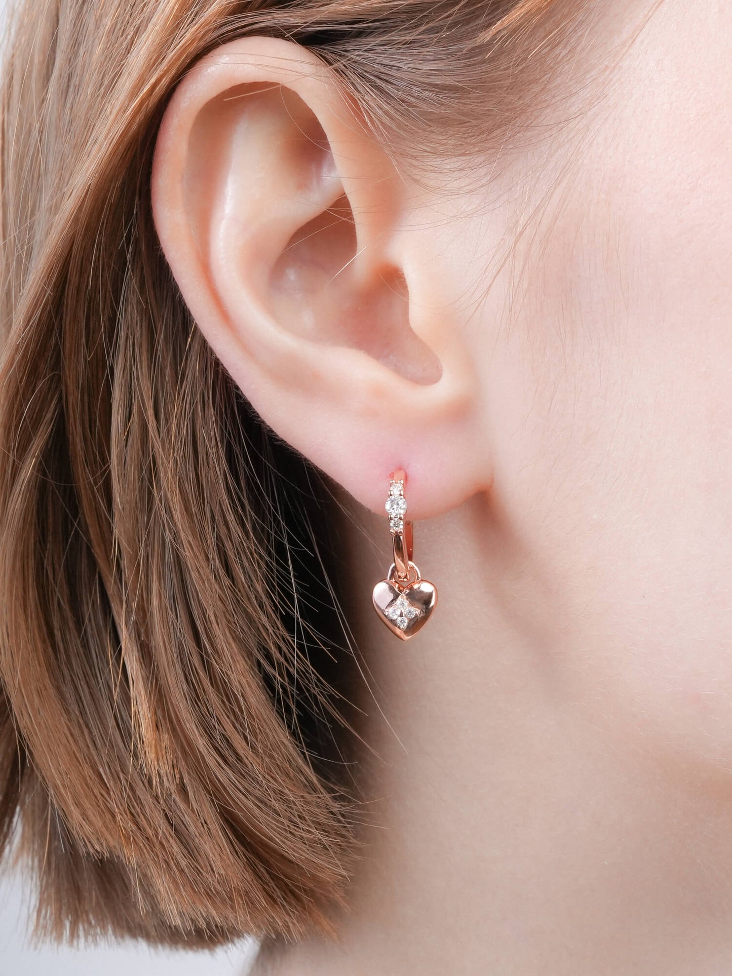 Clover Heart Detachable Huggie Earrings