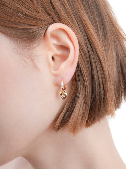 Clover Heart Detachable Huggie Earrings 18K Gold (4) – Mondays Made Flower & Birthstone Jewelry Singapore