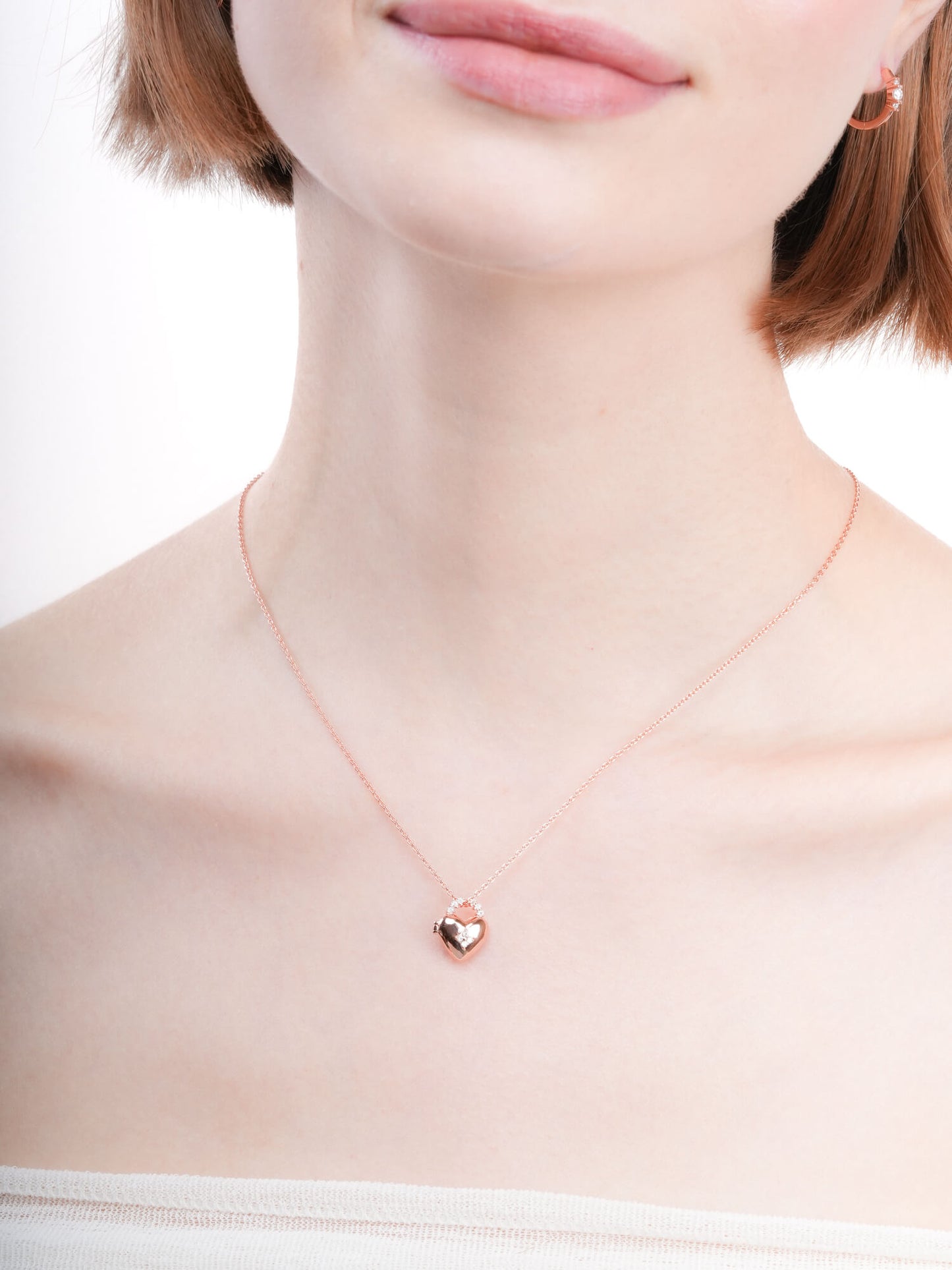 Clover Heart Locket Necklace