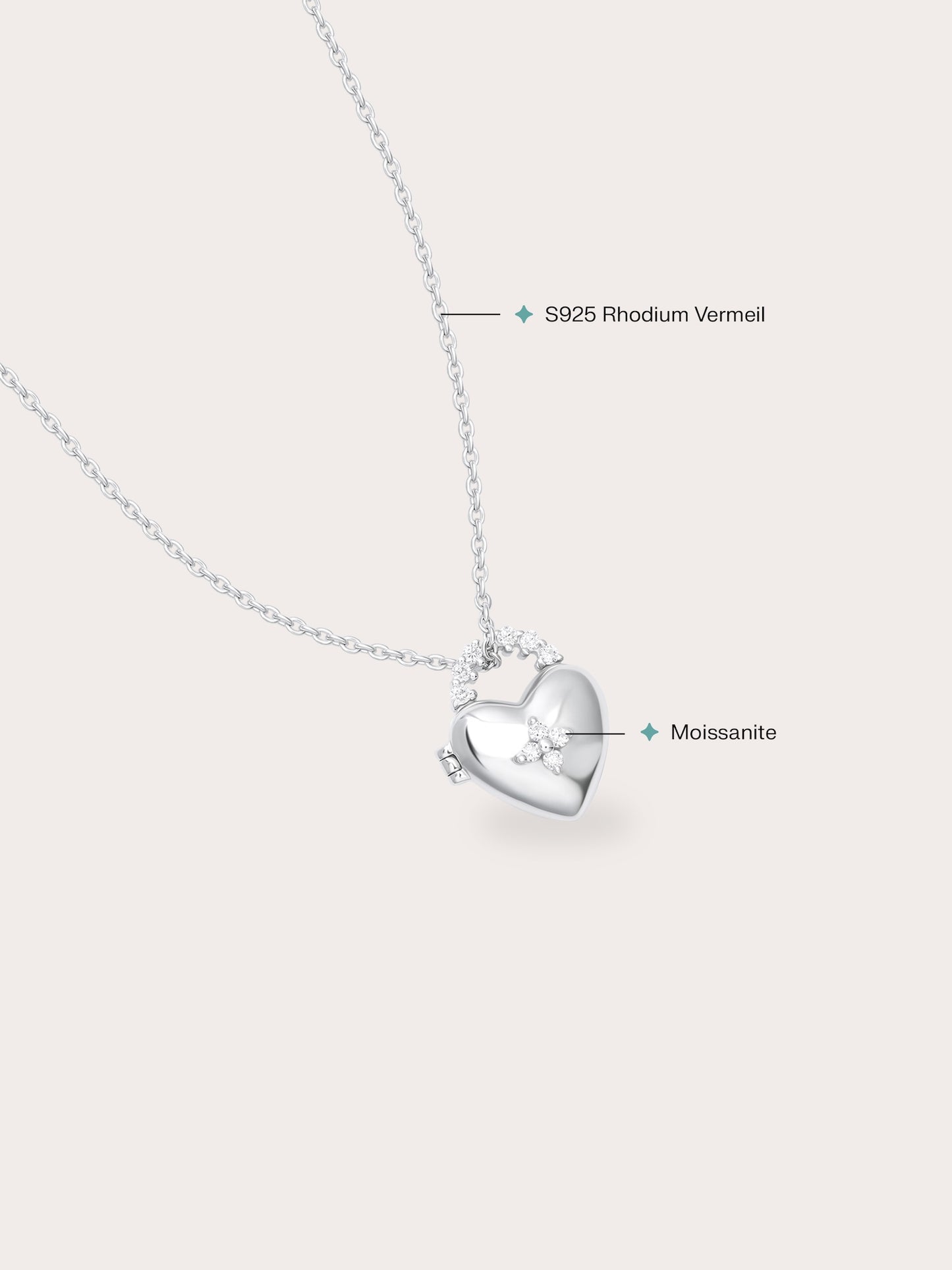 Clover Heart Locket Necklace