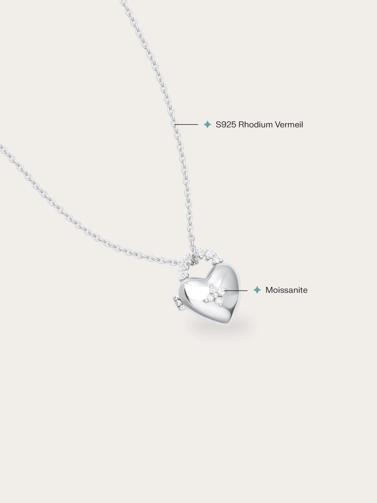 Clover Heart Locket Necklace