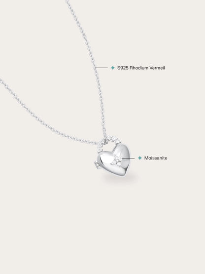 Clover Heart Locket Necklace