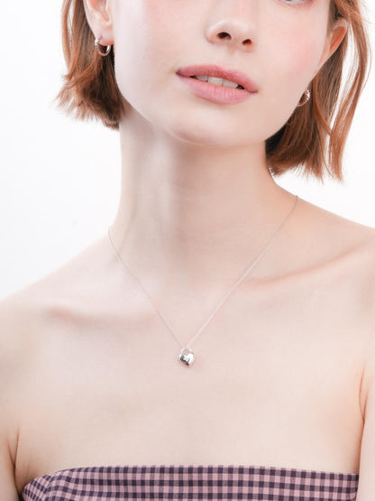 Clover Heart Locket Necklace S925 Silver Rhodium (2) – Mondays Made Flower & Birthstone Jewelry Singapore